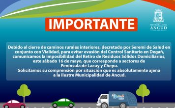 Suspendida recolección de residuos domiciliarios en sectores rurales
