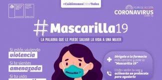 Plan «Mascarilla 19», para protección de mujeres victimas de VIF