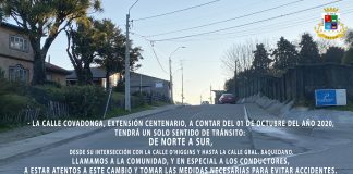 Cambio en el sentido de tránsito de calle Covadonga