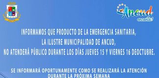 Se suspende la atención de público en la I. Municipalidad de Ancud