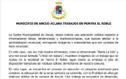 Municipio de Ancud aclara trabajos en Puntra El Roble