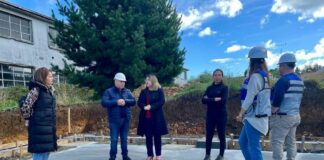 Liceo Polivalente:  avanza la construcción del taller de mecánica automotriz