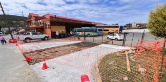 Continúan los trabajos en losa de acceso del Terminal de Buses