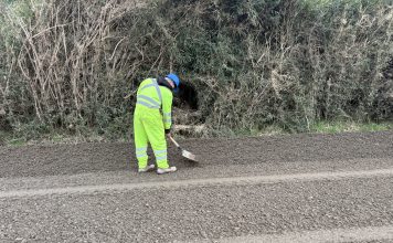 Avanzan los trabajos de mejoramiento vial en la Península de Lacuy